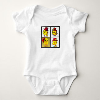 T-Shirt. Baby Cute bird yellow body suit Romper