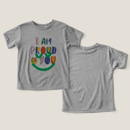 T-Shirt baby grijs kleur fier (Ontwerp Voorkant & Achterkant)