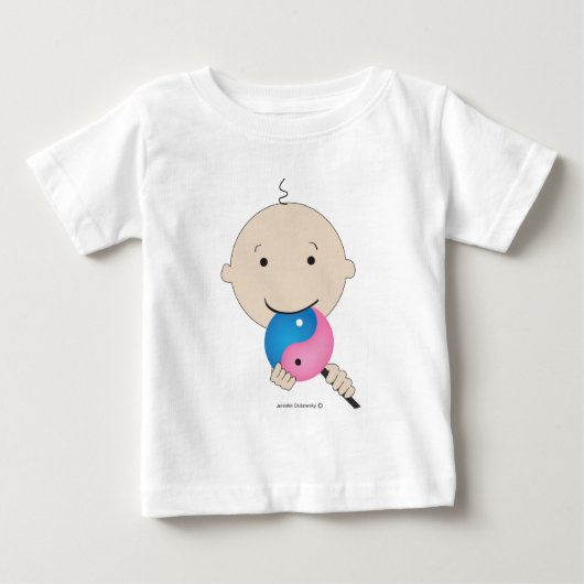 T-shirt - baby met yin yang lollipop (Voorkant)