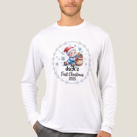 T-shirt-Baby's eerste kerst T-shirt (Voorkant volledig)