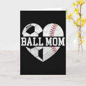 T-Shirt Bal Moeder Hart Grappig Honkbal Voetbal Mo Kaart (Gele Bloem)