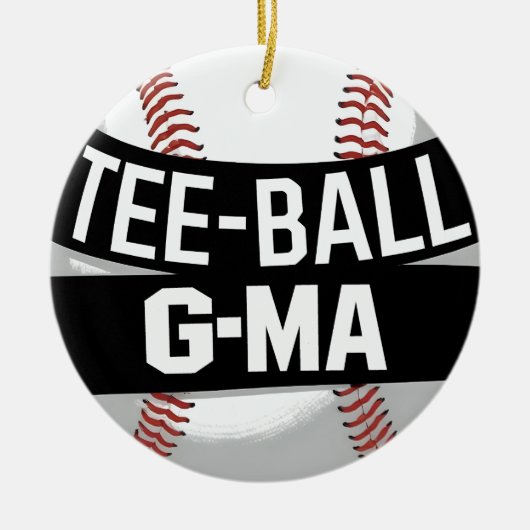 T-shirt-Ball G-Ma Funny Teeball Oma Keramisch Ornament (Voorkant)