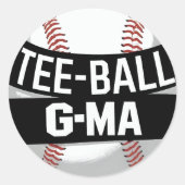 T-shirt-Ball G-Ma Funny Teeball Oma Ronde Sticker (Voorkant)