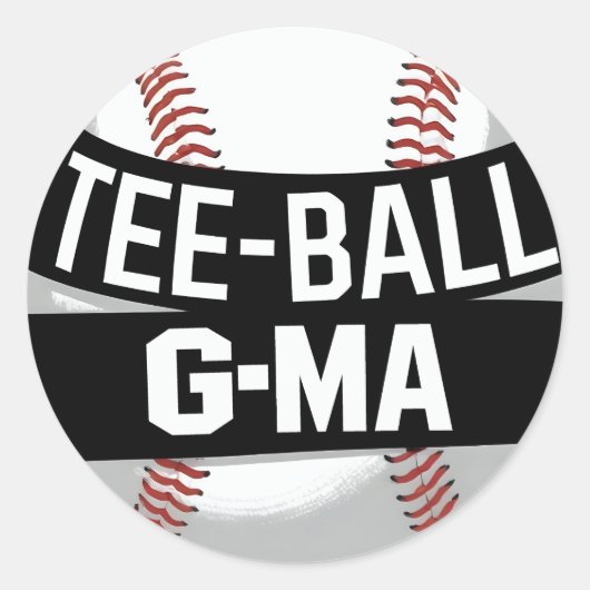 T-shirt-Ball G-Ma Funny Teeball Oma Ronde Sticker (Voorkant)