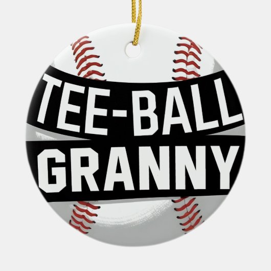 T-shirt-Ball Granny Teeball Oma Keramisch Ornament (Voorkant)