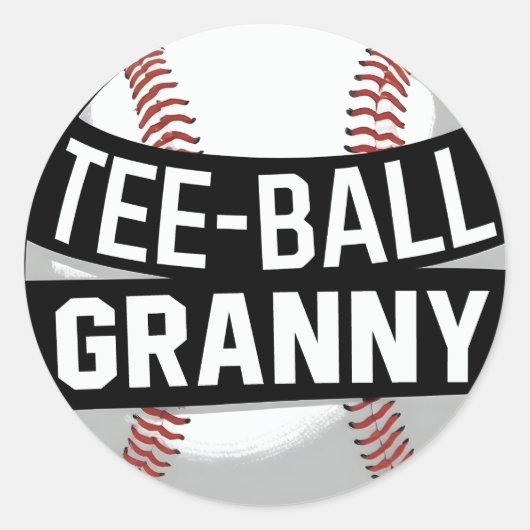 T-shirt-Ball Granny Teeball Oma Ronde Sticker (Voorkant)