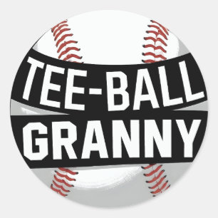 T-shirt-Ball Granny Teeball Oma Ronde Sticker