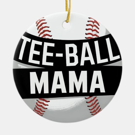 T-shirt-Ball Mama Funny Teeball Mom Keramisch Ornament (Voorkant)