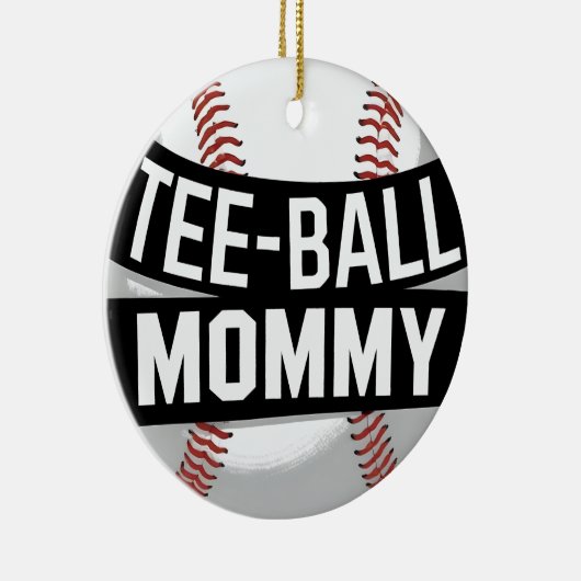 T-shirt-Ball Mama Funny Teeball Mom Keramisch Ornament (Rechts)