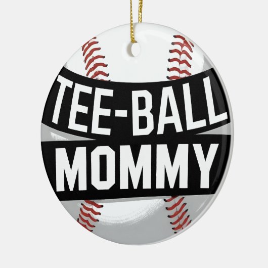 T-shirt-Ball Mama Funny Teeball Mom Keramisch Ornament (Links)