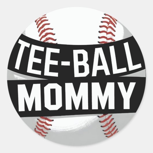 T-shirt-Ball Mama Funny Teeball Mom Ronde Sticker (Voorkant)