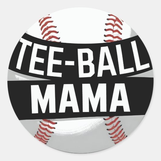 T-shirt-Ball Mama Funny Teeball Mom Ronde Sticker (Voorkant)
