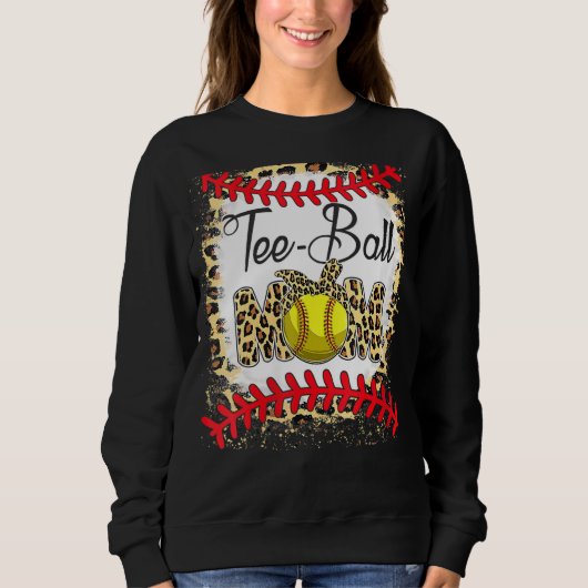 T-shirt Ball mama Softball Leopard Bleaching Moede (Voorkant)