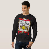 T-shirt Ball mama Softball Leopard Bleaching Moede (Voorkant volledig)