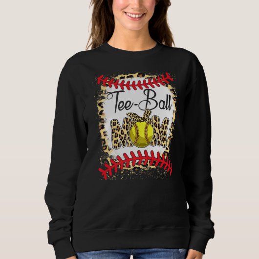 T-shirt Ball mama Softball Leopard Bleaching Moede (Voorkant)