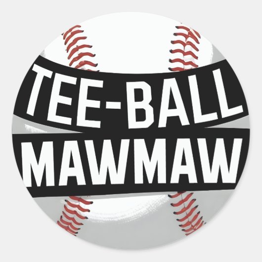 T-shirt-Ball Mamaw Funny Teeball Oma Ronde Sticker (Voorkant)