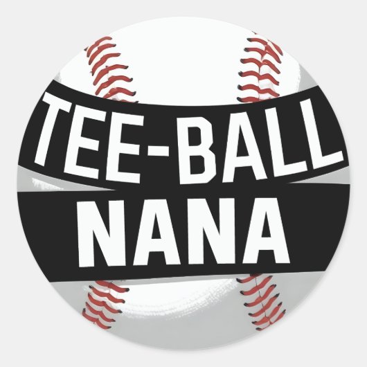 T-shirt-Ball Nana Funny Teeball Oma Ronde Sticker (Voorkant)