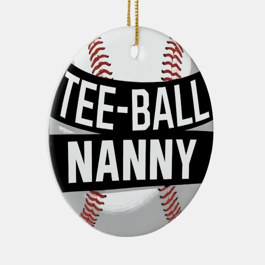 T-shirt-Ball Nanny Funny Teeball Oma Keramisch Ornament (Rechts)