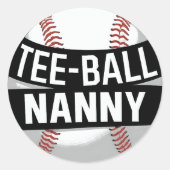 T-shirt-Ball Nanny Funny Teeball Oma Ronde Sticker (Voorkant)