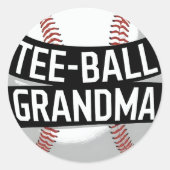 T-shirt-Ball Oma Teeball Grootmoeder Ronde Sticker (Voorkant)
