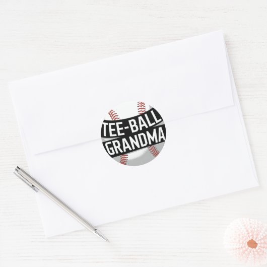 T-shirt-Ball Oma Teeball Grootmoeder Ronde Sticker (Envelop)
