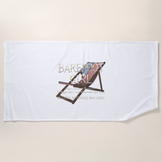 T-SHIRT Barefoot Girl Beach Towel Strandlaken (Voorkant)