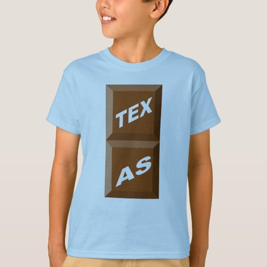 T-SHIRT BASIE BLUE CIEL TEXAS CHOCOLAT (Voorkant)