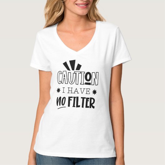 T-Shirt, basis V-Neck, voor vrouwen T-shirt (Voorkant)