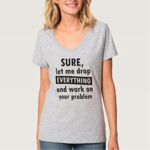 T-Shirt, basis V-Neck, voor vrouwen T-shirt