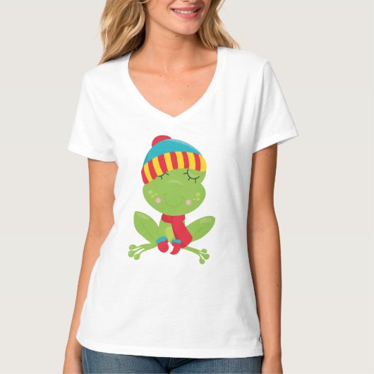 T-Shirt, basis V-Neck, voor vrouwen T-shirt (Voorkant)