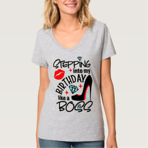 T-Shirt, basis V-Neck, voor vrouwen T-shirt