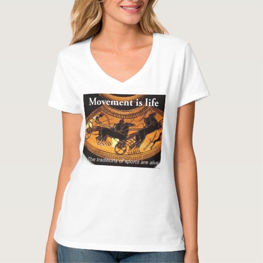 T-Shirt, basis V-Neck, voor vrouwen T-shirt (Voorkant)