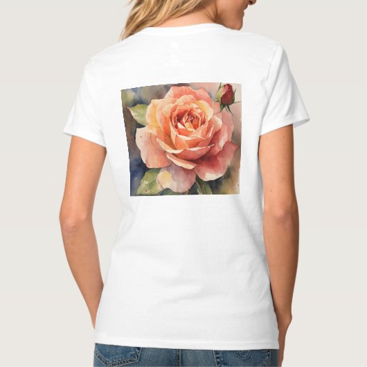 T-Shirt, basis V-Neck, voor vrouwen T-shirt (Achterkant)