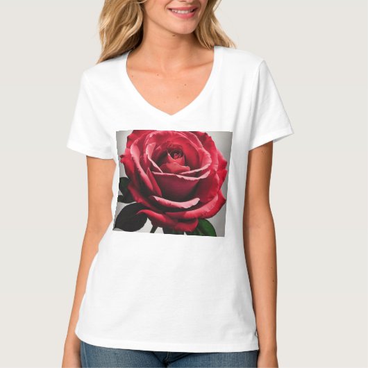 T-Shirt, basis V-Neck, voor vrouwen T-shirt (Voorkant)