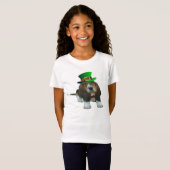 T-Shirt Basset Hound Happy St. Patrick's (Voorkant volledig)
