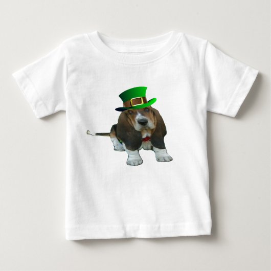 T-Shirt Basset Hound Happy St. Patrick's (Voorkant)