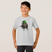 T-Shirt Basset Hound Happy St. Patrick's Clover (Voorkant volledig)