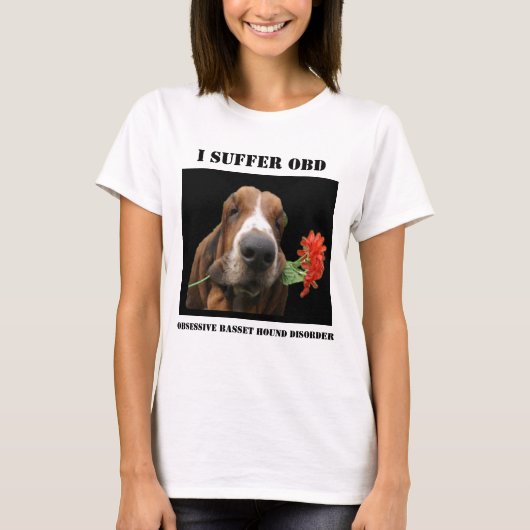 T-Shirt Basset Hound with Flowers (Voorkant)