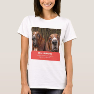 T-shirt Basset Hounds Blijf thuis