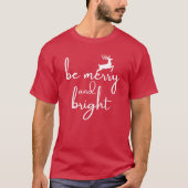 T-Shirt : be merry and bright (red) (Voorkant)