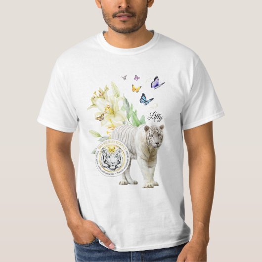 T-shirt Be the Change White Tiger (Voorkant)