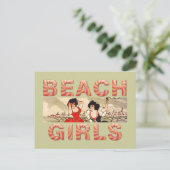 T-SHIRT Beach Girls Rule voor de wereld Briefkaart (Staand voorkant)