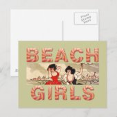 T-SHIRT Beach Girls Rule voor de wereld Briefkaart (Voorkant / Achterkant)