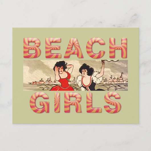 T-SHIRT Beach Girls Rule voor de wereld Briefkaart (Voorkant)