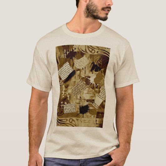 T-Shirt beige  print (Voorkant)