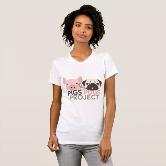 T-shirt Bella Canvas Womens Pigs & Pugs Project (Voorkant volledig)