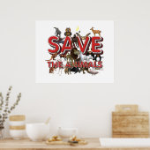 T-SHIRT bespaart de dieren Poster (Keuken)