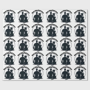 T-shirt 'Beste hondenvader ooit' met silhouet van Cadeaupapier