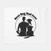 T-shirt 'Beste hondenvader ooit' met silhouet van Fleece Deken (Voorkant (Horizontaal))