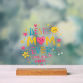 T-shirt 'Beste moeder ooit' Acryl Bord (Neutraal)